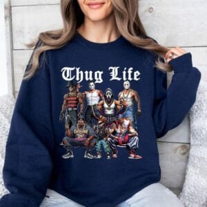 Halloween Horror Characters THUG LIFE Sweatshirt, Halloween ThugLife Sweatshirt