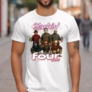 Slashin With My Four Loko Shirt, Horror Characters Shirt