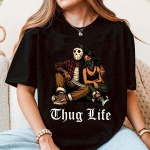 Horror Couple Thuglife Shirt, Halloween Characters Shirts