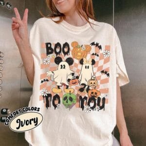 Retro Mickey And Minnie Boo Ghost, Halloween Costume Boo To You Shirt
