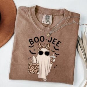 Boo-Jee Ghost T-Shirt, Leopard Ghost Graphic Tee