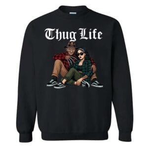 Chicano Couple Halloween Character Sweatshirt, Thug Life Horror Movie Sweatshirt