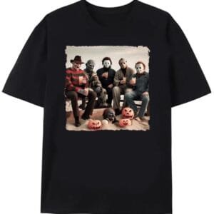 90s Horror Movie Retro Halloween Party Pumpkin Shaped T-shirt