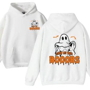 Show Me Your Booobie Hoodie, Funny Halloween Ghost Cute Hoodie