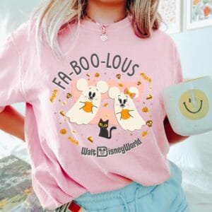 Walt Dysneyworld Faboolous Mynnie Ghost Shirt Spooky Season With Pumpkin T-shirt