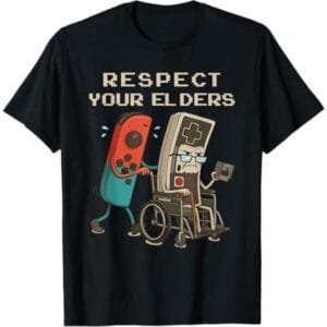 Respect Your Elders Retro Gaming Funny Gamer Controller 80s T-Shirt